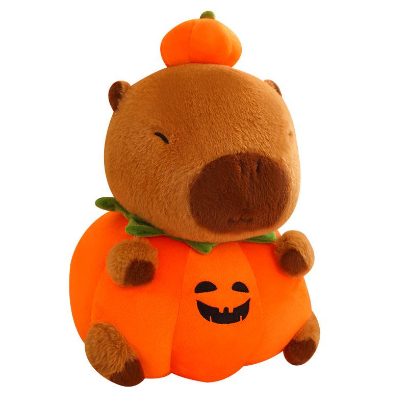 

Non-Toxic Pumpkin Capybara Stuffed Plush Toys Lovely Soft Capibara Sleeping Pillow Cushion Dolls Halloween Gift 25cm