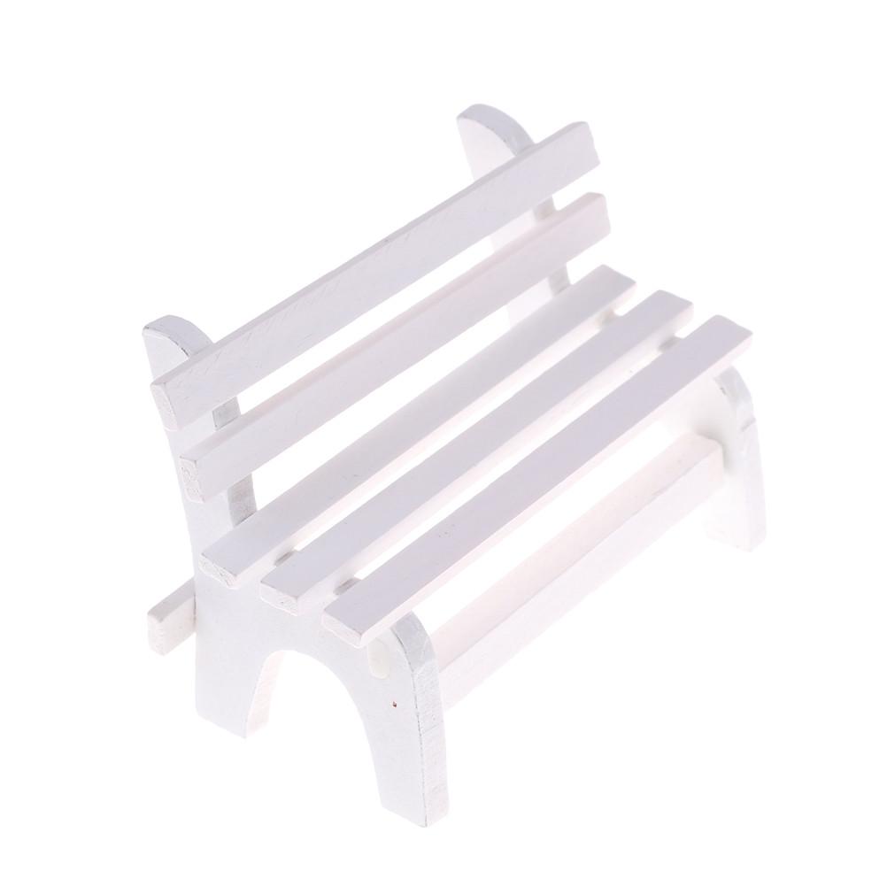 Barbie House Wooden Garden Chair Miniature Dollhouse Furniture Park Bench Toy