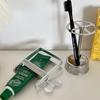 Stainless Steel Frosted Toothpaste Hand Cream Sauce Extruder Household Bathroom Supplies Toothbrush Rack Tooth Paste Dispenser