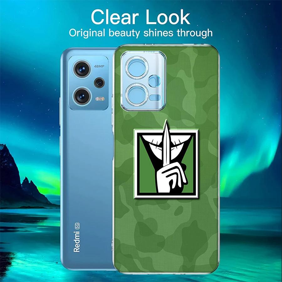 Game Rainbow S-Six S-Siege Phone Case For Redmi 12 13C 12C 15C 9 10 10C Note 13 Pro Plus 14 15 Pro 9T 9C 9A TPU Soft Cover Clear