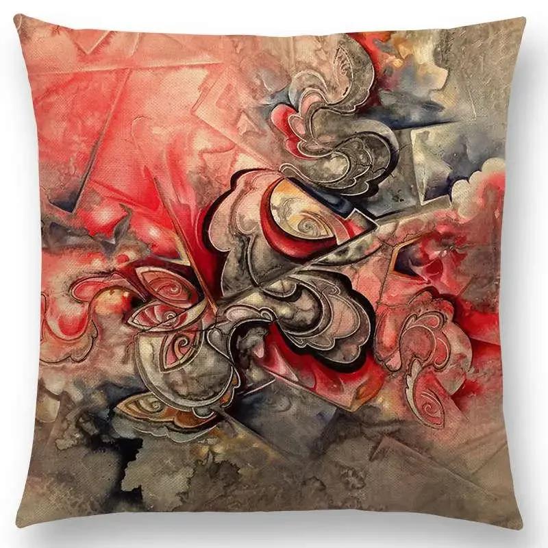 

Новая живопись в абстрактном стиле Скульптура Таинственный узор Наволочка Подушка для дивана Чехол для подушки 66x66cm золотистый