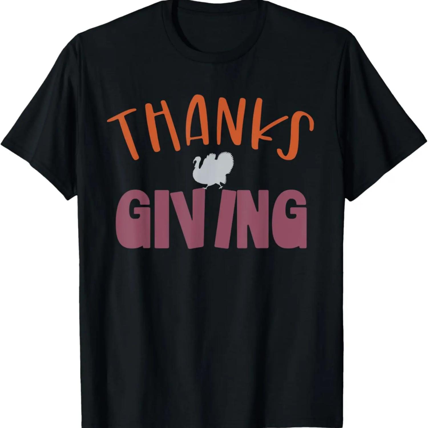 Thanks Giving Happy Thanksgiving Funny Turkey Day Graphic T-Shirt S чёрный