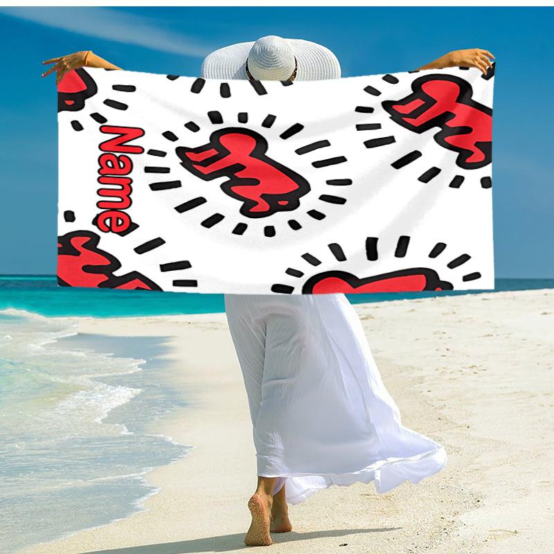 Personalized customized proof beach towel with Untitled Dance pattern - soft, absorbent,quick-drying,perfect swimming,camping&bathing