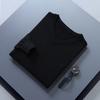Men S V Neck Loose Fit Solid Color Long Sleeve Knit Sweater
