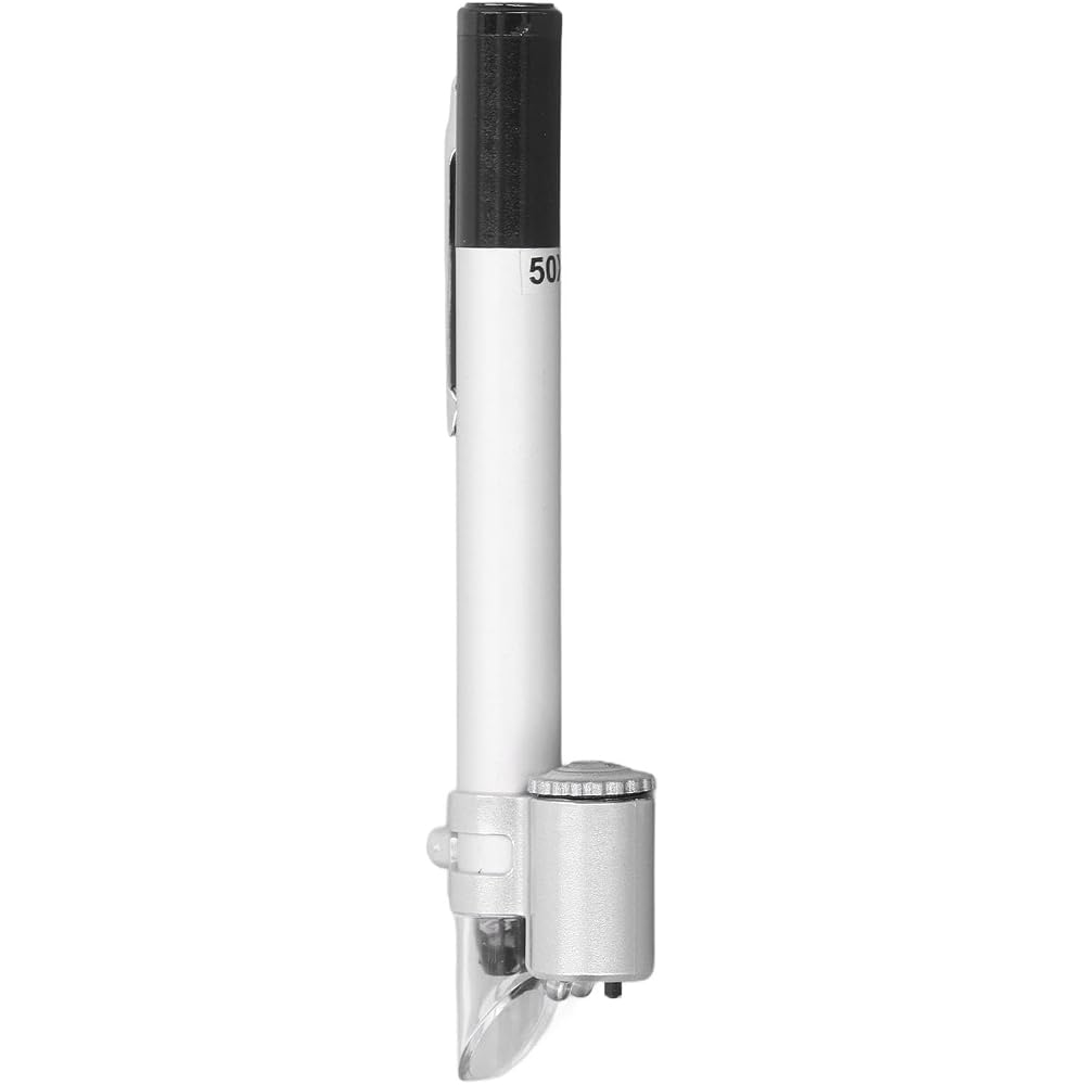 50x Microscope, Lightweight and Accurate Measuring Pen Microscope with Scale for Jewelry Shops