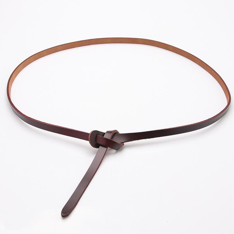 

Изящный пояс для женщин с платьем, декоративный пояс с узлом, винтажный кожаный пояс кофейный
