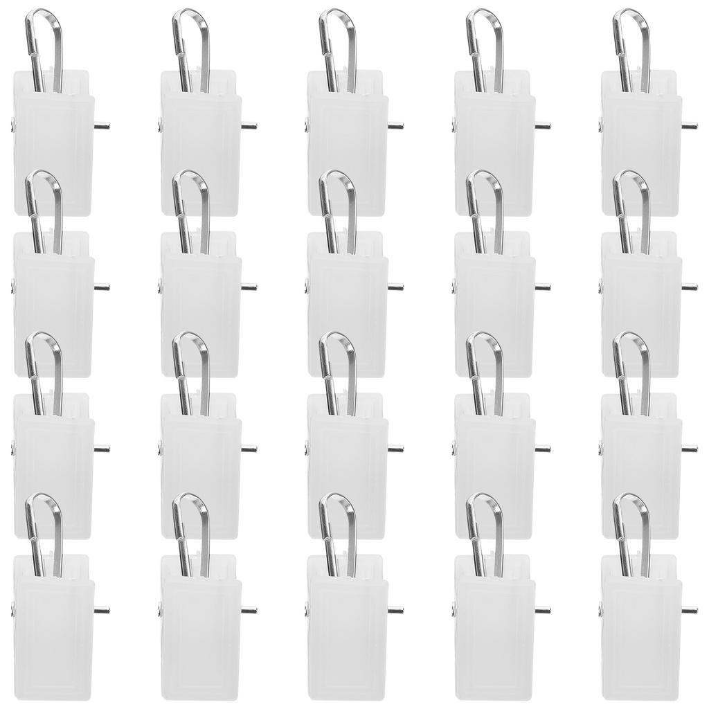 20 sztuk Białe Plastikowe Uchwyty do Zamykania Mocne Mini Klipsy do Skarpetek, Czapki, Bielizny Dekoracyjne Haczyki do Zasłon z Wieszakami Łóżko Prysznic