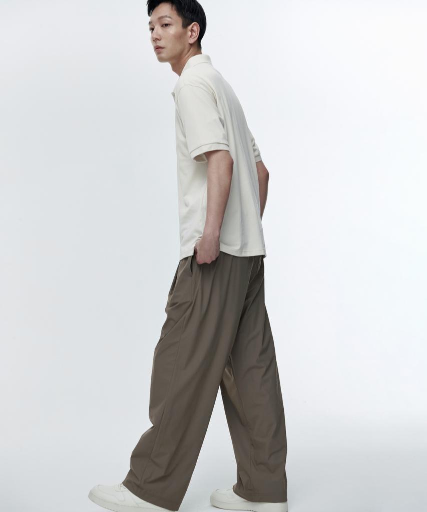 MUSINSA STANDARD Cooling Deep Tuck Wide Elastic Waist Pants [Dusty Beige]
