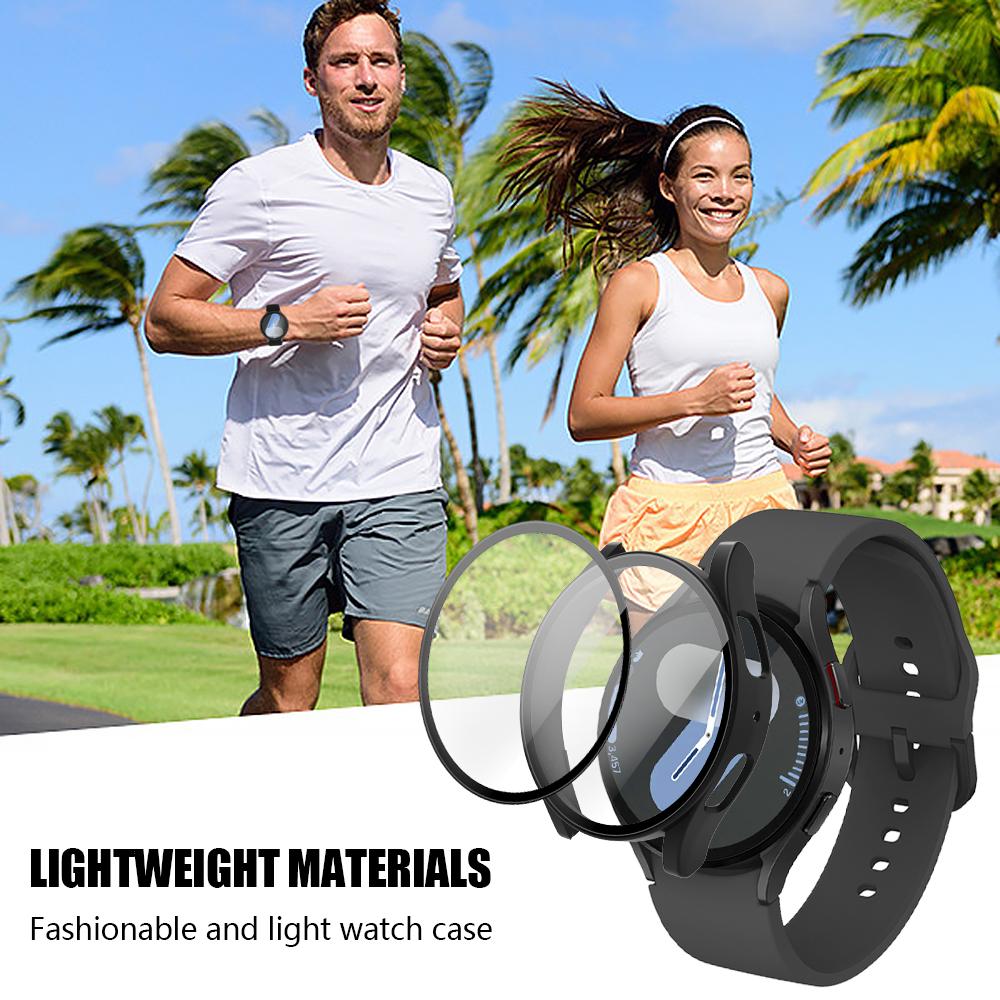 Case+Glass Cover for Samsung Galaxy Watch7 40mm 44mm Screen Glass Cover Samsung Protective Case Bumper Waterproof