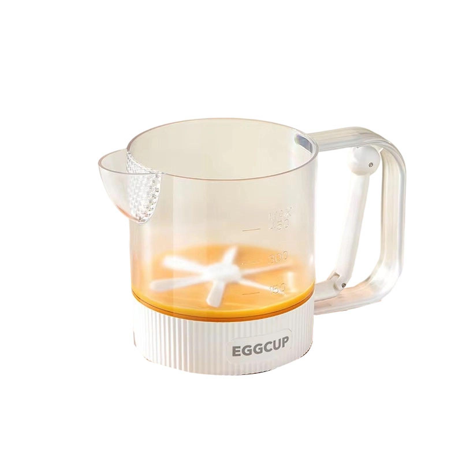 

Manual Multifunctional Egg Beater Cup for Whisking Eggs Cream Foam one size білий