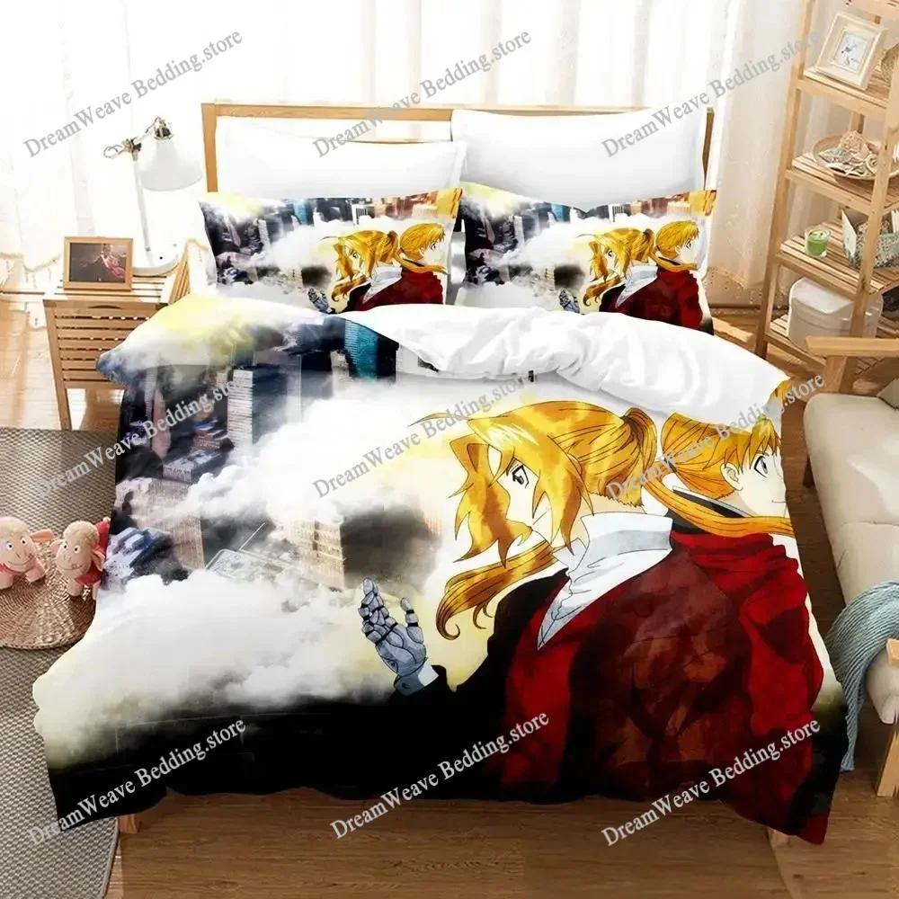 3D Printed Anime Fullmetal Alchemist Bedding Set Duvet Cover Bedroom Comforter Single Twin King _Size Quilt Cover Home Textiles7