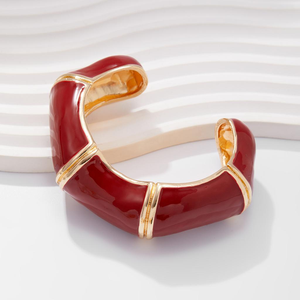 Brățări Bangles Groase Deschise Retro Email Picurând Ulei pentru Femei Punk Neregulate Rășină Acrilică Bambus Stivuite Brățări Manșetă Cuplu Geometrice Bijuterii de Mână