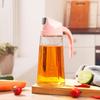 Automatic Opening Glass Oil & Vinegar Dispenser with Handle Grip - Large Capacity for Kitchen Use