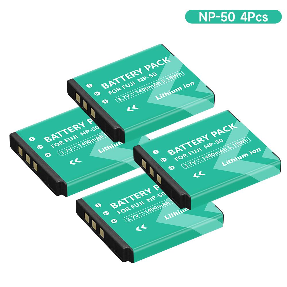 PALO 1400mAh NP-50 NP 50 Kameraakku für Fujifilm FinePix XF1 F200EXR F100fd XP100 XP170 X10 X20 XP200 F70EXR + LED-Ladegerät