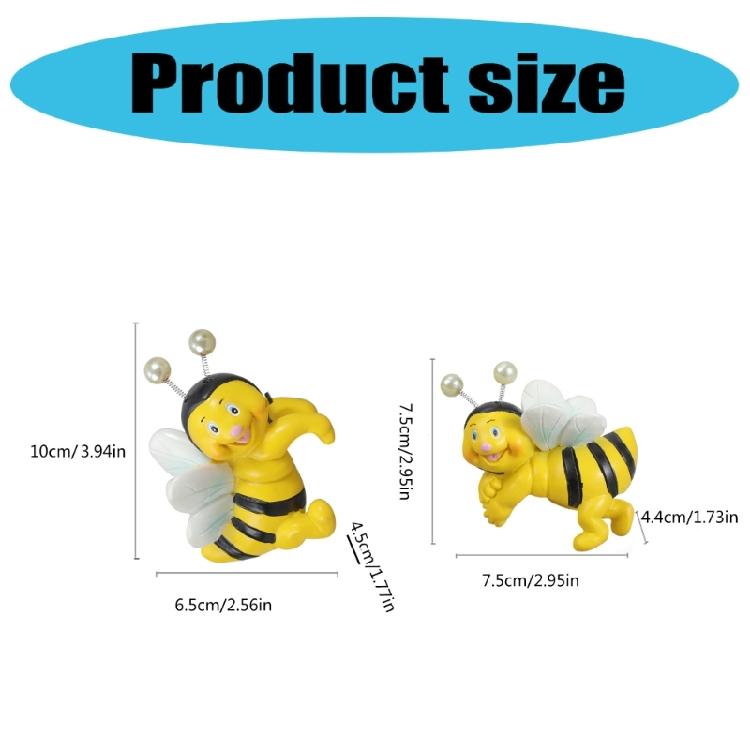 2Pieces Cute Climbing Bees Resin Pot Huggers Figurines for Personalizing Garden Patios Balconies and Home Decoration