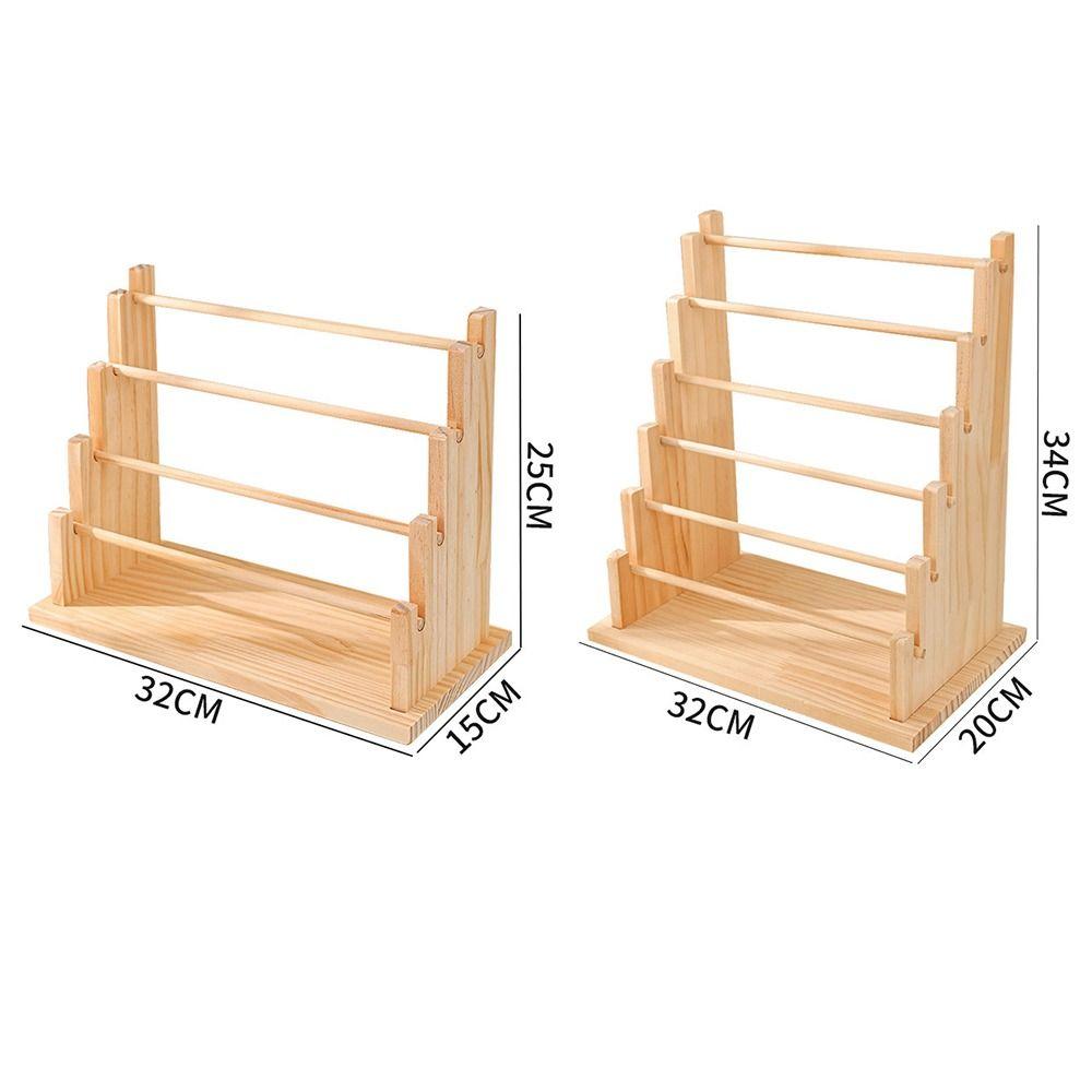Solid Wood Bracelet Display Stand 4/6 Layer Jewelry Organizer Durable Bracelet Holder