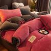 WOSTAR Winter Warm Coral Fleece Duvet Cover 220x240 Couple Luxury Double Bed Quilt Cover Bedding Set Twin Full Queen King Size