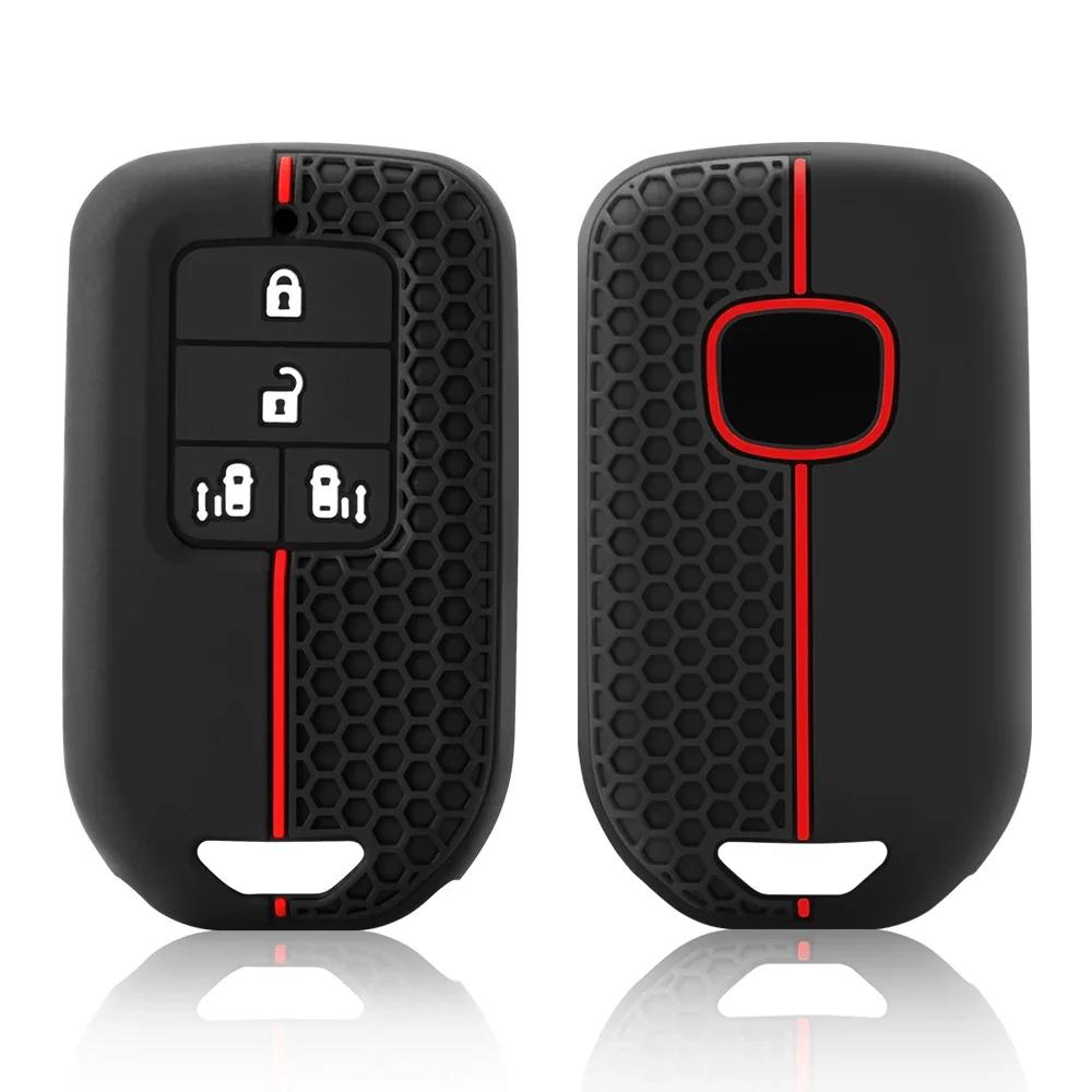 Silicone Car Remote Key Case Cover Shell Fob for Honda Vezel City Civic Jazz BRV BR-V HRV Protector Car Accessories