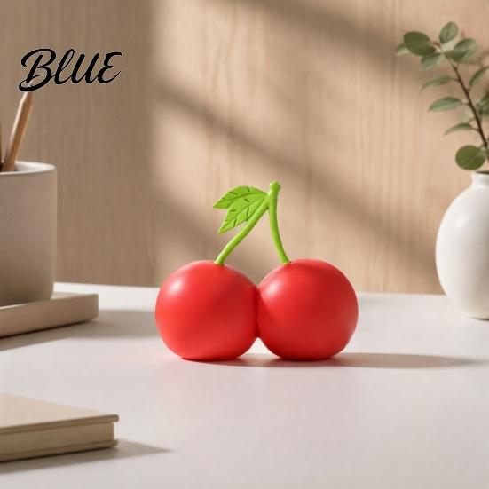 Soft Tactile Toys Double Cherry Stress Relief Toy Fake Squeeze Flour Filling Toy Sensory Fidget for Hand Relaxation Decorative