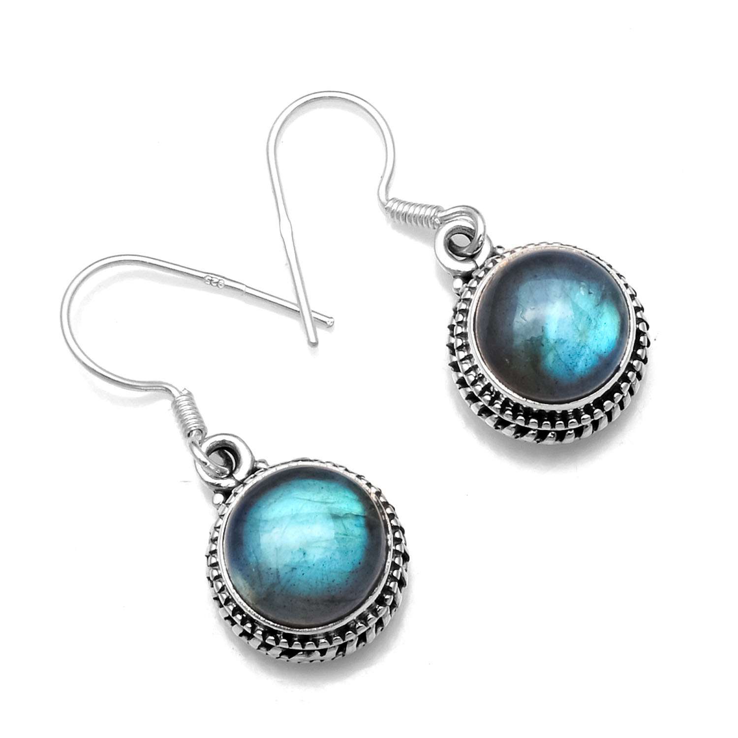 

Labradorite Gemstone Earrings Solid 925 Sterling Silver Handmade Earrings Jewelry Gift For Women And Girls E-765