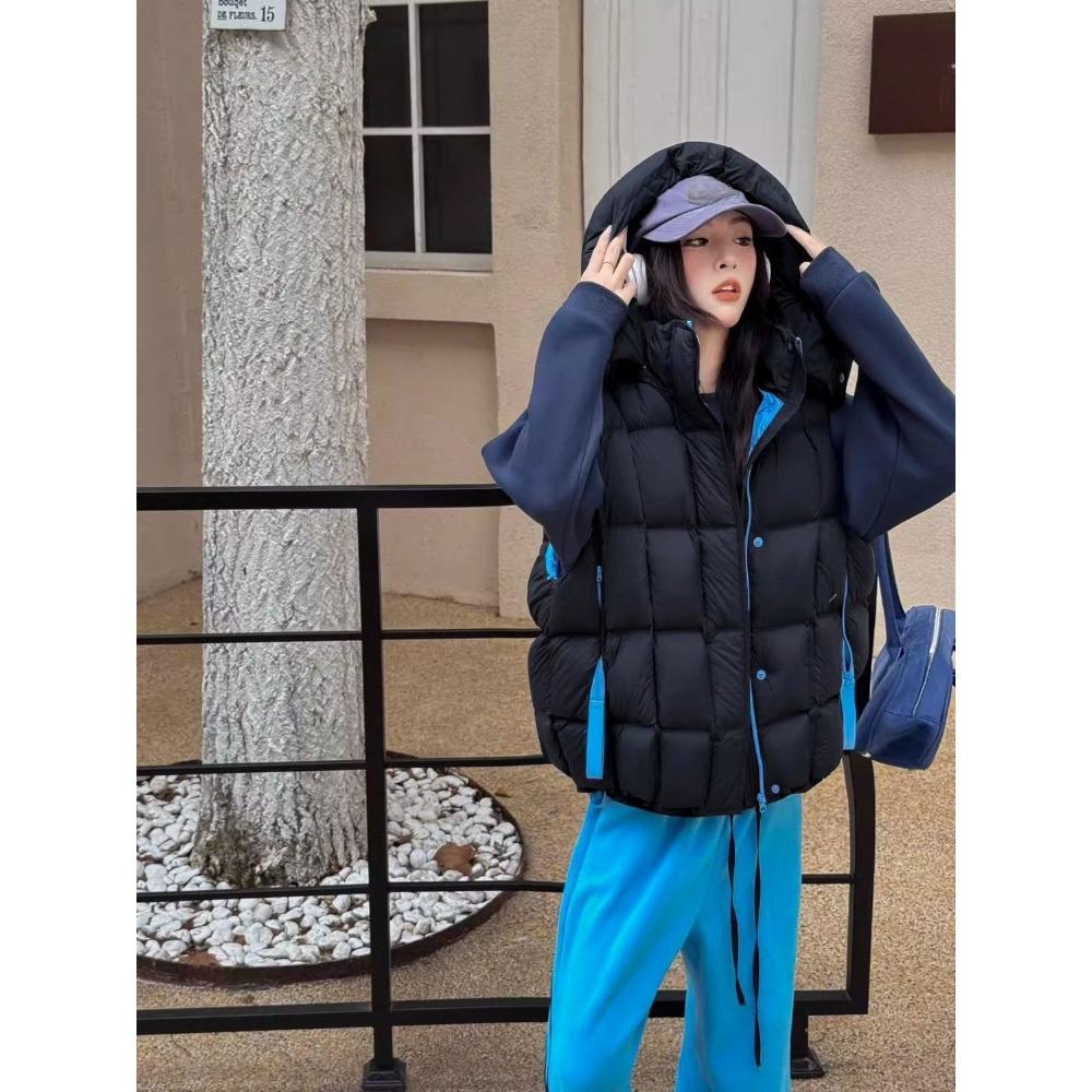 Μοντέρνο Χειμωνιάτικο Γιλέκο με Επένδυση για Γυναίκες Παχύ Βαμβακερό Αμάνικο Μπουφάν Ζεστό Εξωτερικό Ρούχο για Μικρόσωμες