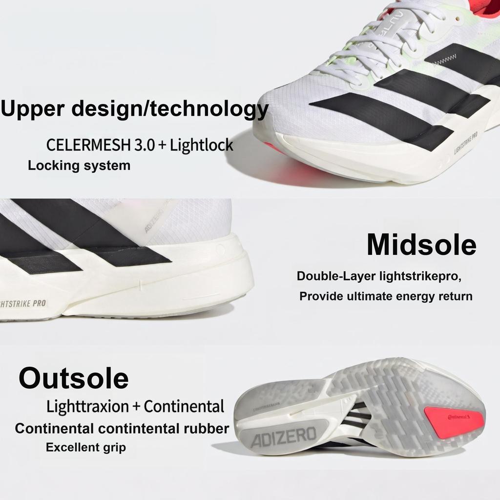 adidas Adizero Adios Pro 4 White Black Women Sneakers Cloud-White Core-Black Silver-Metallic JR1163