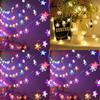 Stars Snowflakes Outdoor Solar Led String Lights For Holiday And Event Decoration