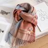 New Year's pony simple three-dimensional embroidery couple's thickened scarf men's and women's pure plaid scarf gifts