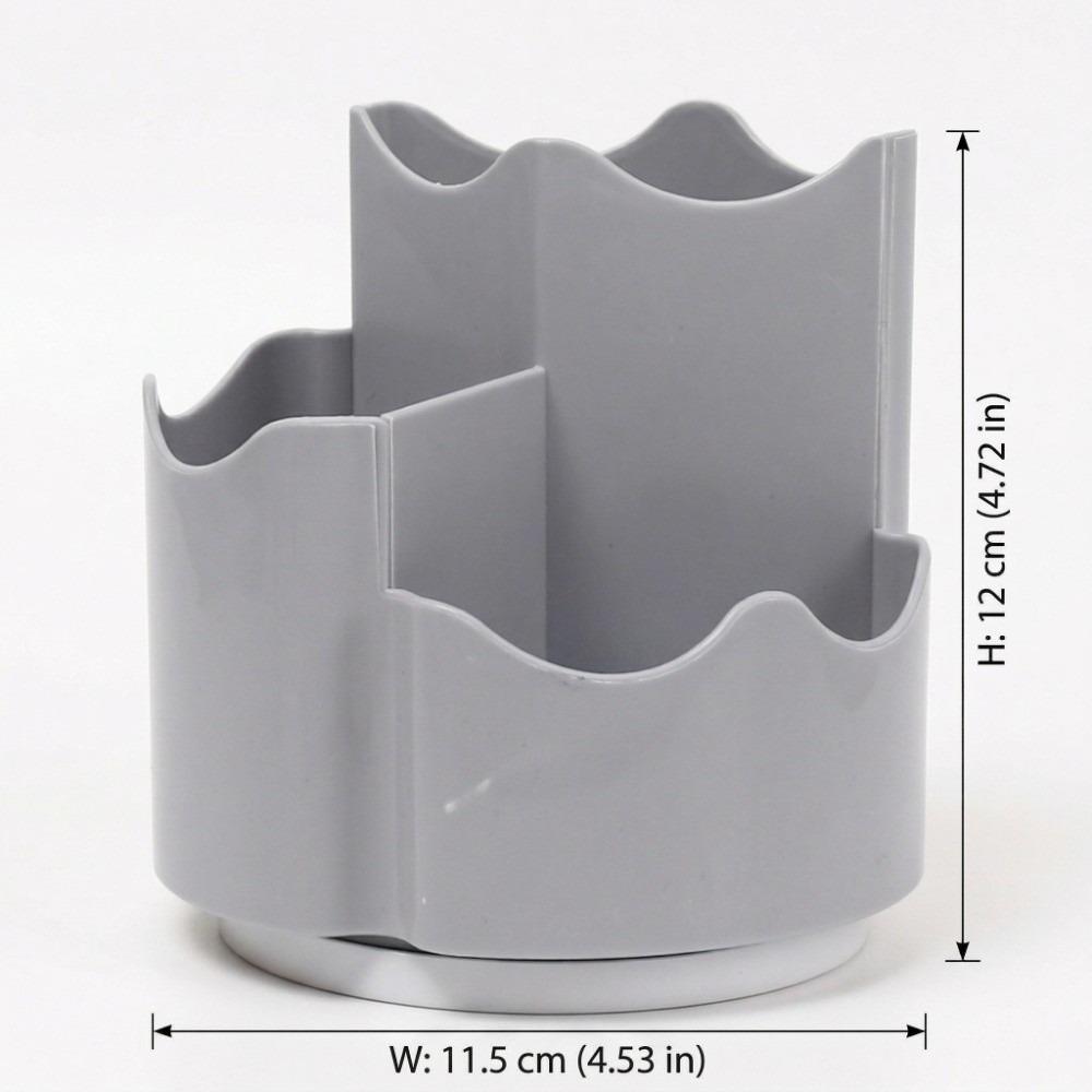 

360 Degree Rotating Rotating Pen Holder White Color Makeup Brush Organizer Office Use