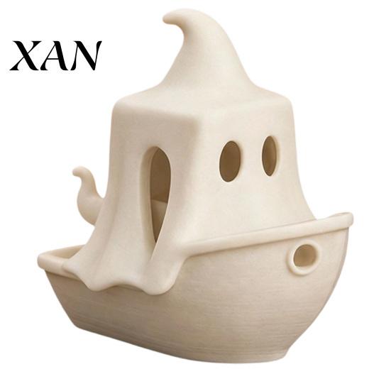 Detailed Ship Statue 3D Printed Halloween Boat Figurine, Spooky Ghost Pumpkin Festive Holiday Decorations for Party Tabletop Home Decor Ornament