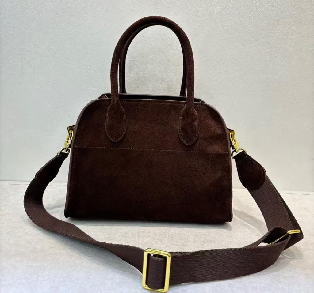 Leather Maillard Leather Velvet Top Tote Bag Women'S Large Capacity Cowhide Commuter Shoulder Bag