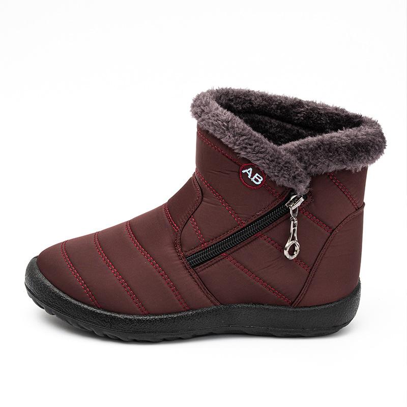 Damen Schneestiefel Winter Fell Innen Knöchelstiefel Damen Verdicken Plüsch Wasserdicht Slip On Lässig Baumwollgefüttert Damenschuhe WSH4163