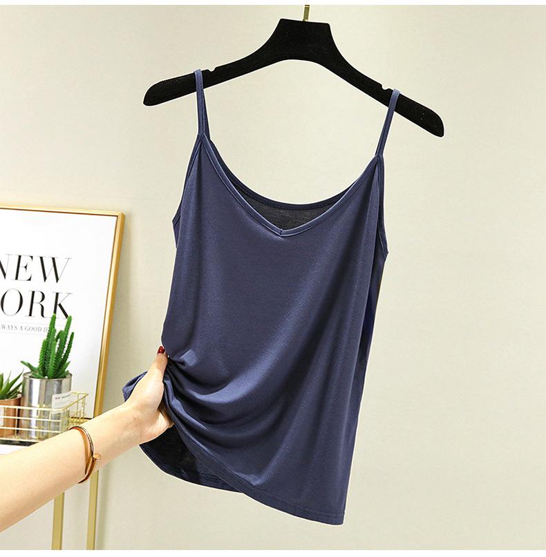 Women's Modal Sleeveless V-Neck Thin Vest for Spring/Summer