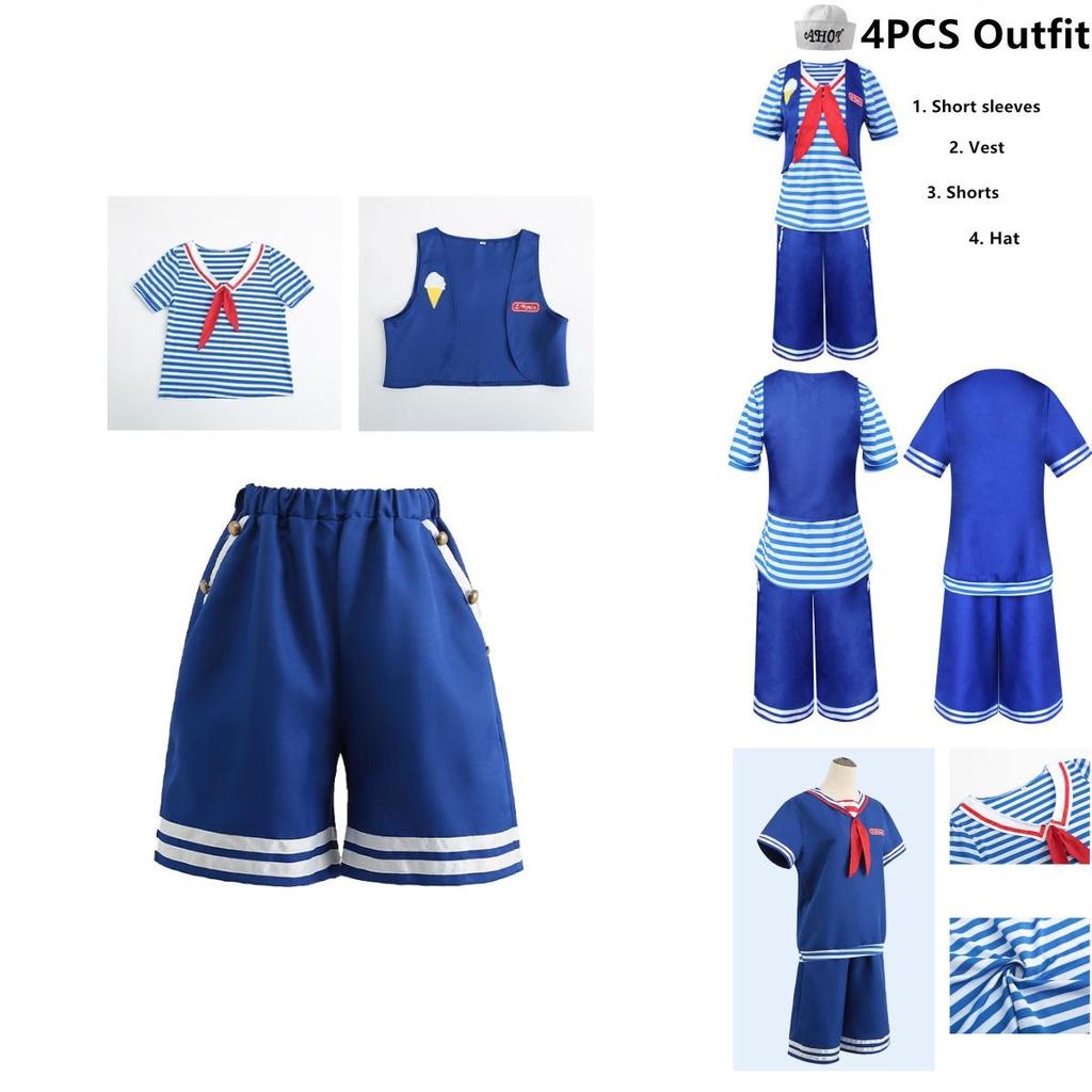 Authentic Stranger Things Robin Scoops Ahoy Cosplay Costume For Halloween