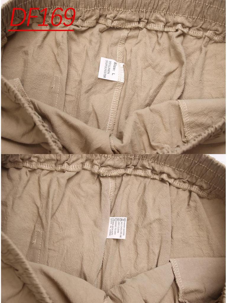 Men's Linen Loose Casual Sports Pants with Pockets and Drawstring - Solid Color Trendy Business Pants