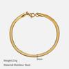 Stainless Steel Jewelry Bracelet Waterproof Jewelry 3-5mm Simple Flat Herringbone Women Plated Gold Snake Chain Bracelet