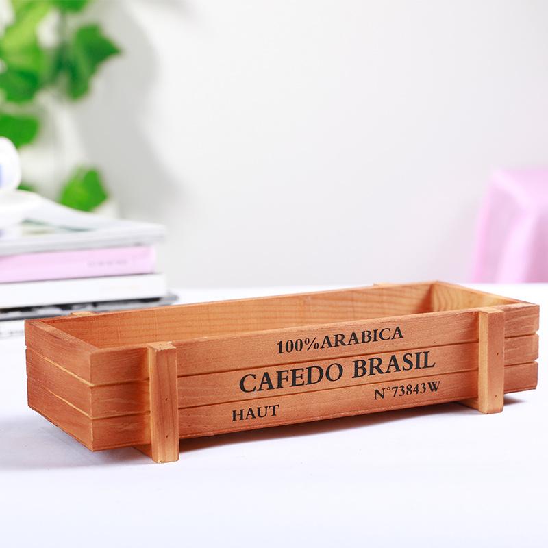 Vintage Wood Planter Box Garden Yard Micro Landscape Flower Succulent Container Plant Pot Pots De Jardin Garden Accessories