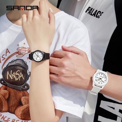 Sanda Fashion Trend Unisex Waterproof Luminous Quartz Watch with Dual Language Calendar