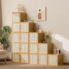 Solid Wood Toy Storage & Rattan Lattice Cabinet
