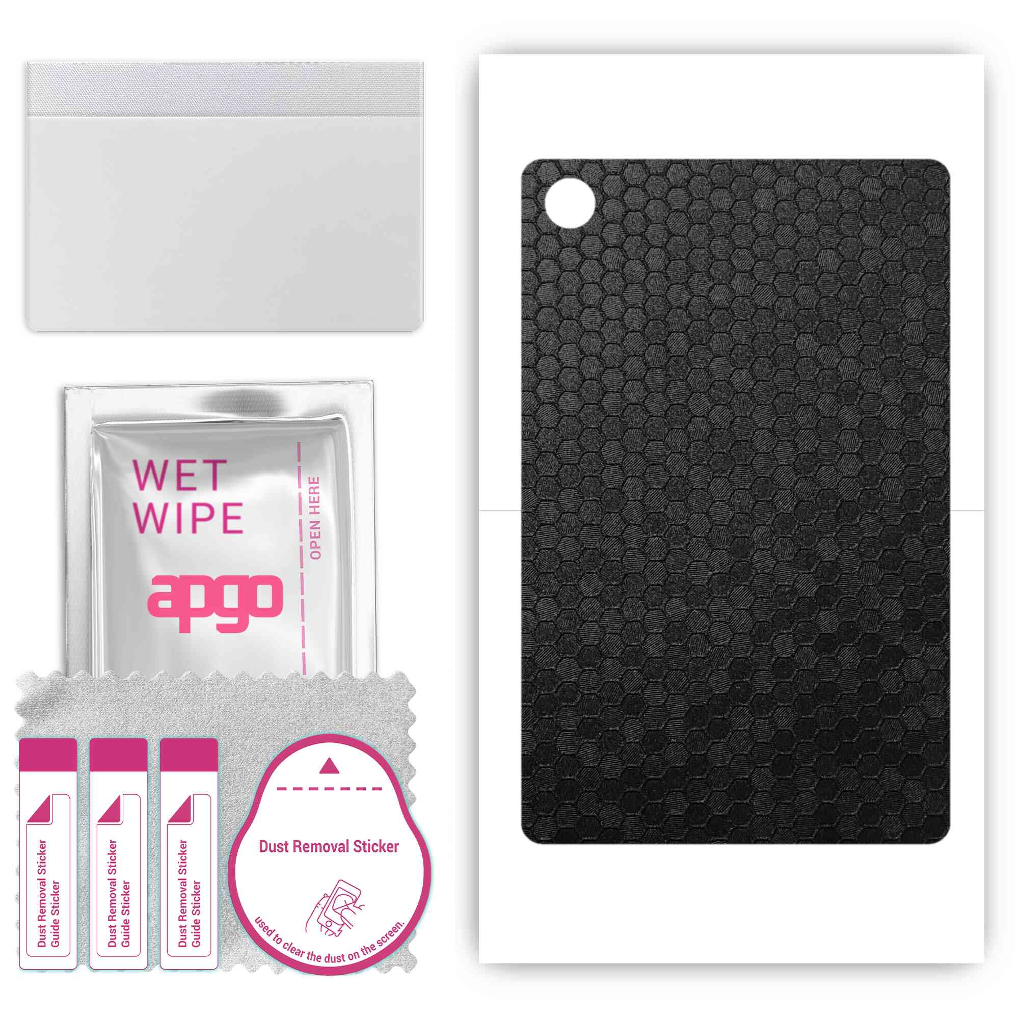 

apgo skin sticker film foil vinyl for the BACK compatible with Lenovo Tab B10 3rd Gen, scratch-resistant, easy to install - Black Honeycomb