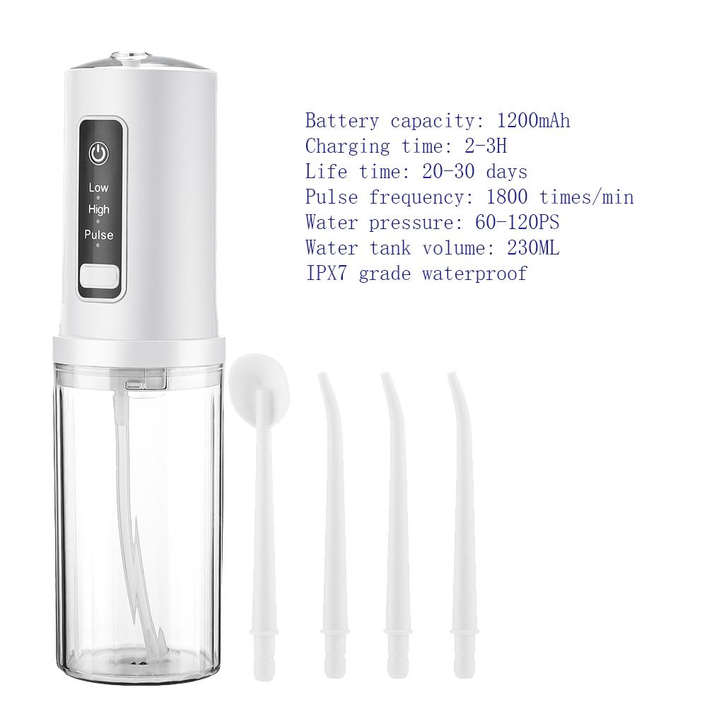 Electric Portable Oral Irrigator Cordless Water Flosser Teeth Pick for Home Travel Teeth Whitening Oral Care 1500rpm Water Jet