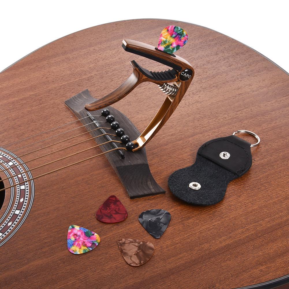 Guitar Capo with Pick Holder and Picks for Electric Guitars Ukulele Accessories