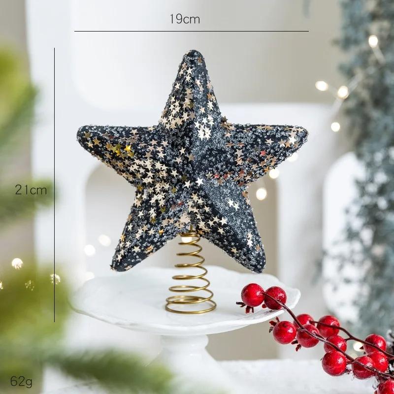 Błyszcząca Gwiazda Choinkowa z Pianki Topper Gwiazda na Szczyt Choinki Dekoracja Unikalna Sztuka Żelazna Wisząca Ozdoba Choinkowa DIY Party Wisior