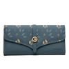 Women's Long Wallet with Printed Buckle Handle Bag Large Capacity Women's Leather Wallet