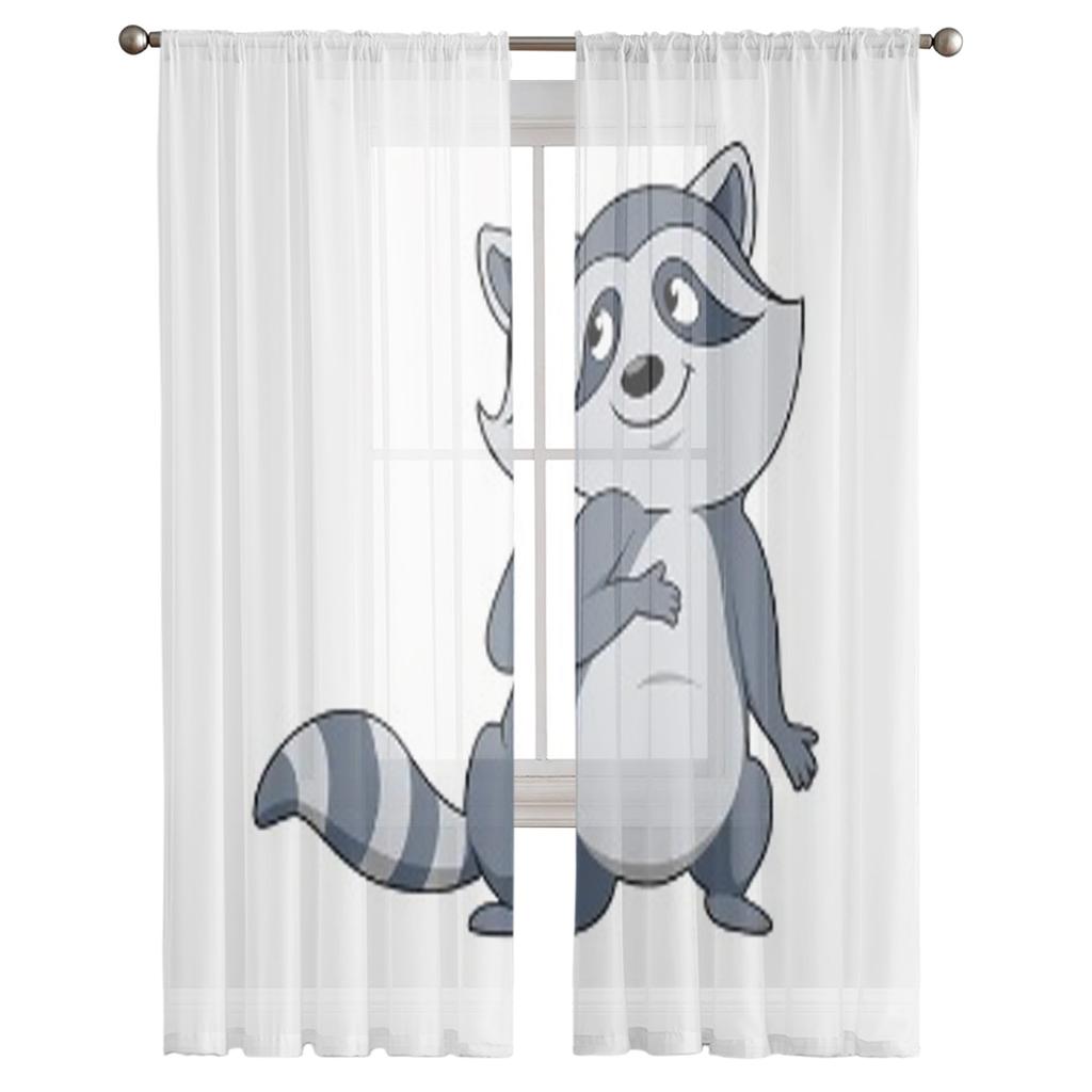 Kreskówkowy szop Przezroczyste zasłony do sypialni salonu Tiulowe zasłony na okno kuchenne Woalowe zasłony