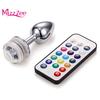 Mizz Zee Metal Bead Remote Anal Plug Dilator měnící ovládání barvy LED světla