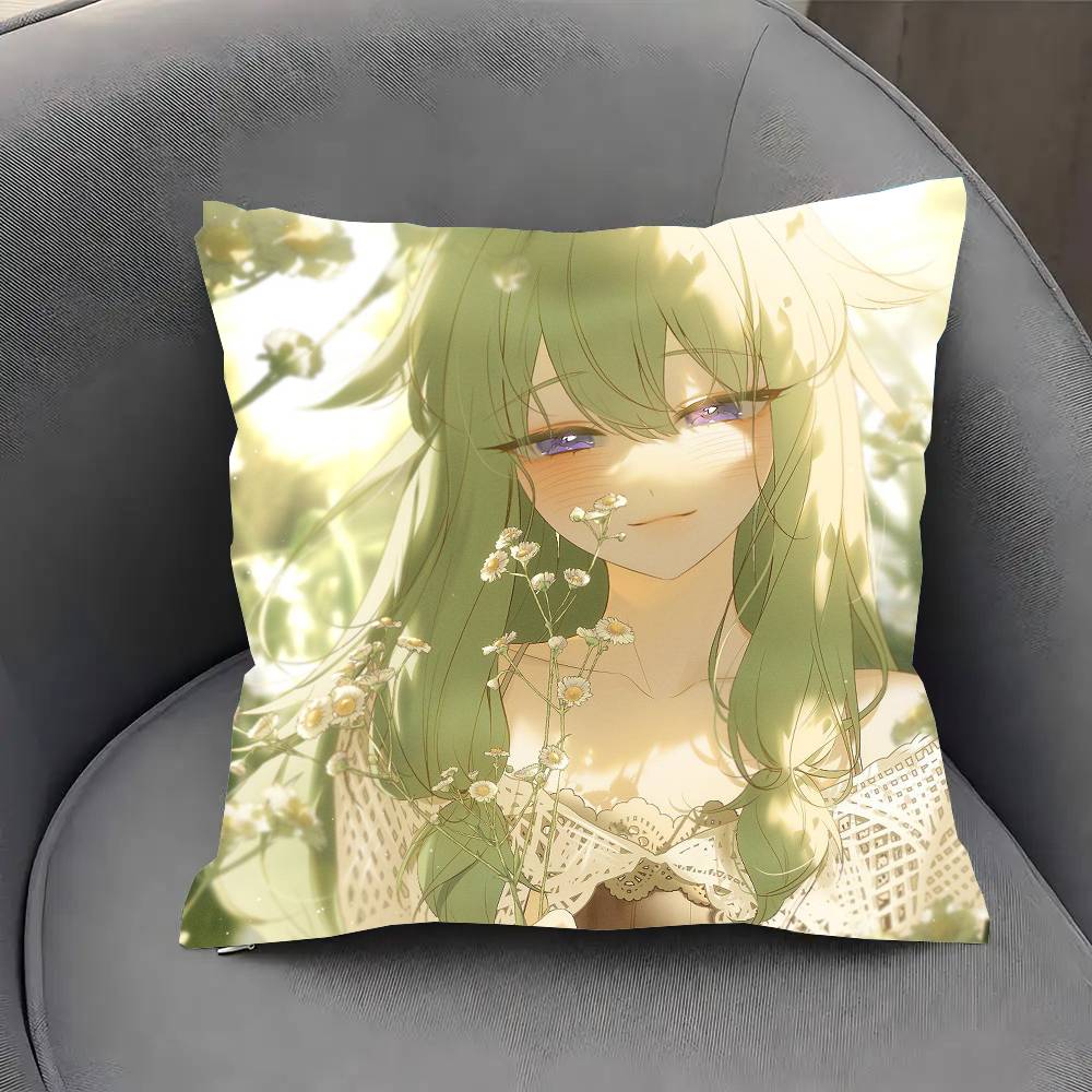 Anime Kusanagi Nene P-Project Kuddfodral Mode Fyrkantigt Kuddfodral Sovrum Soffrum Ins Dekoration Fritid