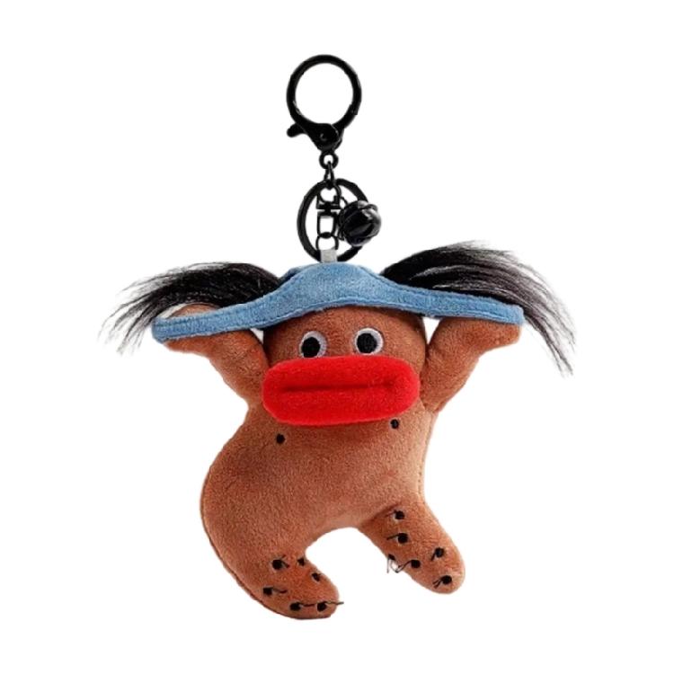 Cartoon Key Chain Sausage Mouth Doll Charm Keychain Soft Plush Bag Keyring Unique Personality Accessory for Women Bag