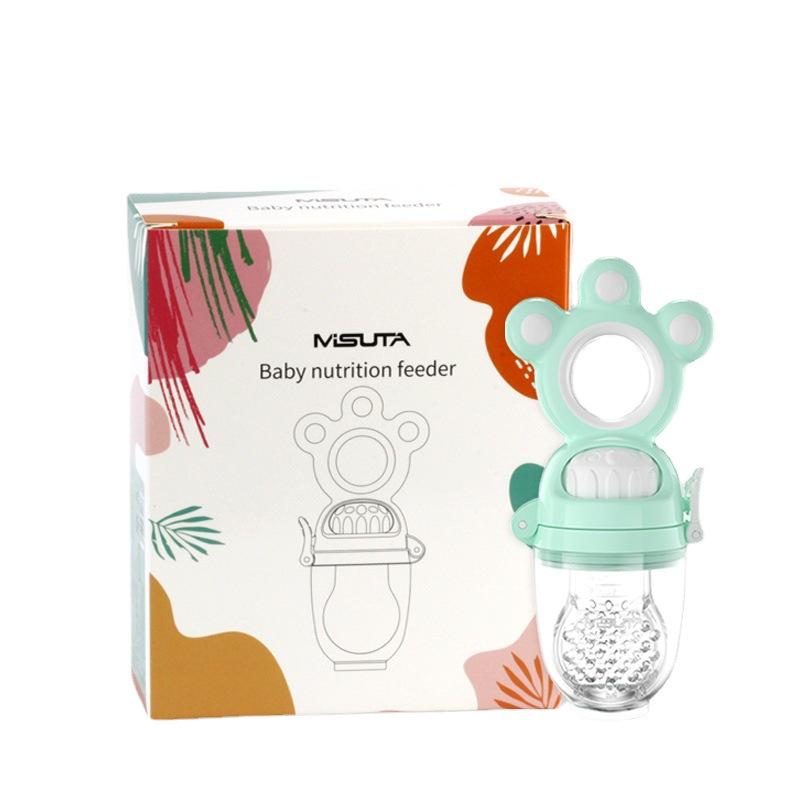 MISUTA Silicone Baby Teether Fruit & Veggie Feeder Stick