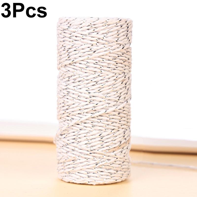 

1Roll Manual Gift Wrap 8 Shares Decorative Cord Golden Silk Clothing Accessories Twine Cotton Rope Colour 3pc
